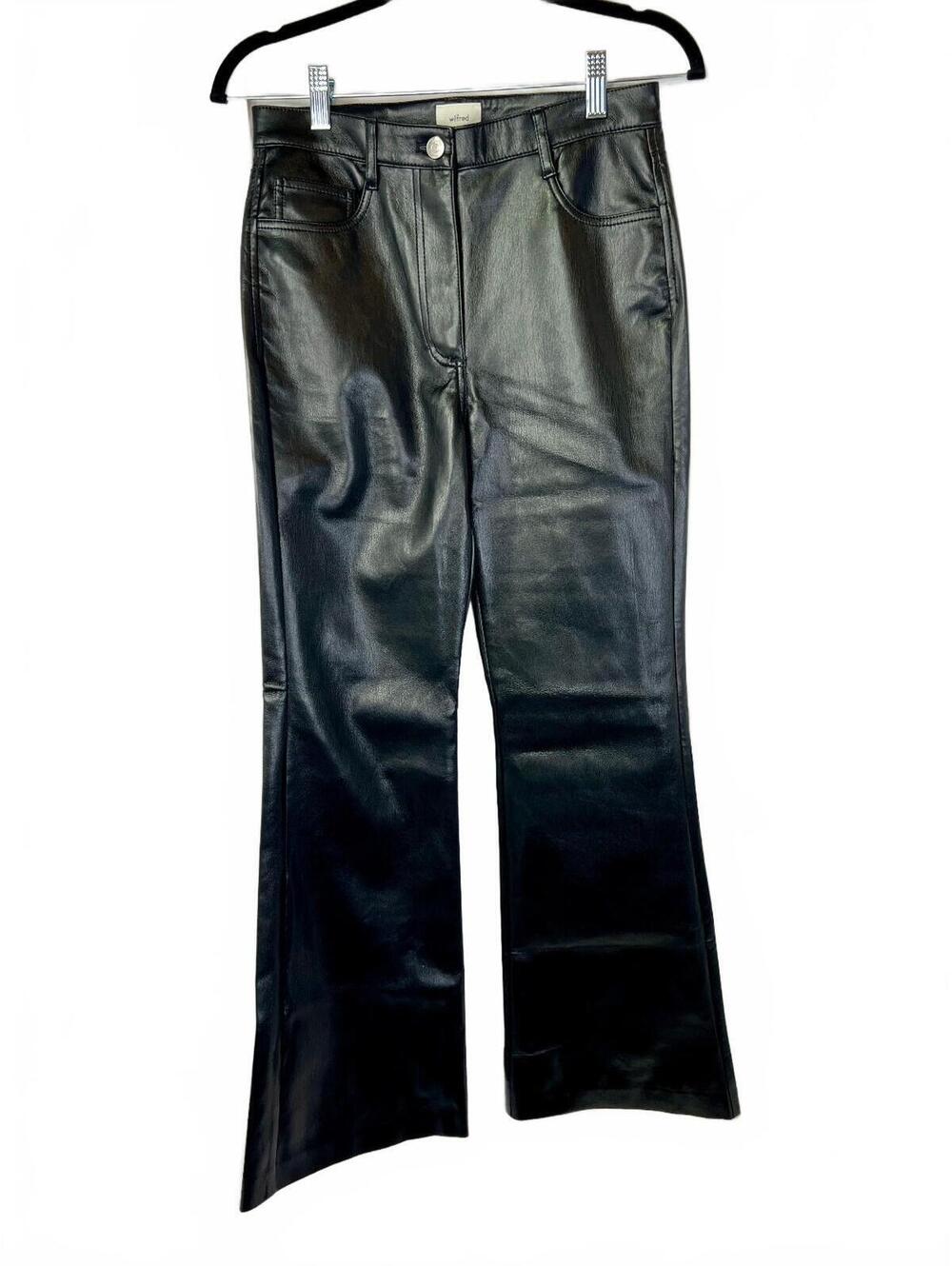 Wilfred Black Faux Leather Flared Pants Size 4